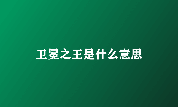 卫冕之王是什么意思