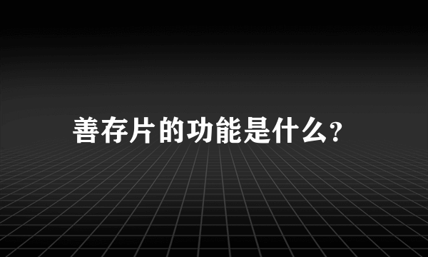 善存片的功能是什么？