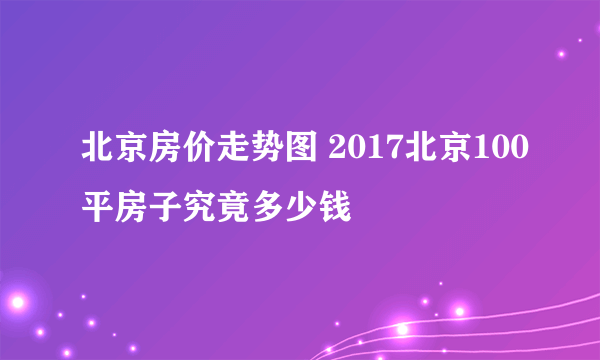北京房价走势图 2017北京100平房子究竟多少钱