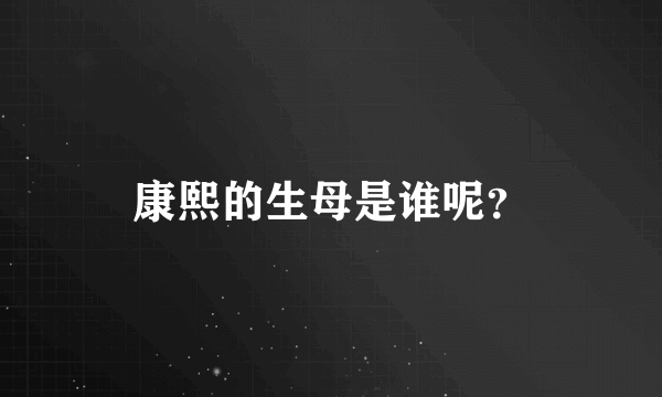 康熙的生母是谁呢？