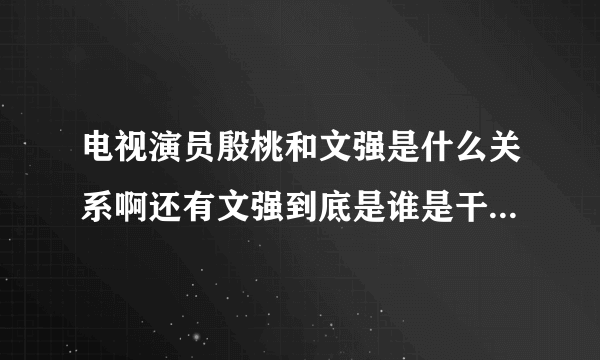 电视演员殷桃和文强是什么关系啊还有文强到底是谁是干什么的？
