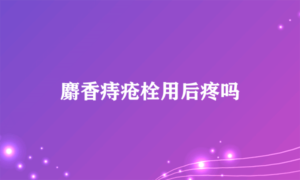 麝香痔疮栓用后疼吗