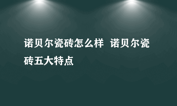 诺贝尔瓷砖怎么样  诺贝尔瓷砖五大特点