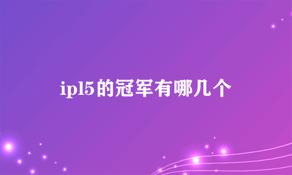 ipl5的冠军有哪几个