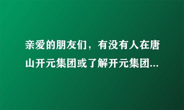 亲爱的朋友们，有没有人在唐山开元集团或了解开元集团的给介绍一下吧，最主要的是在哪里自己是否能学到很