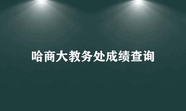 哈商大教务处成绩查询