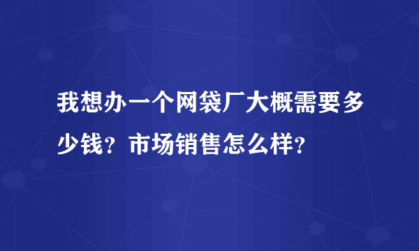我想办一个网袋厂大概需要多少钱？市场销售怎么样？