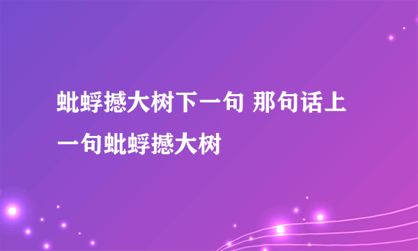 蚍蜉撼大树下一句 那句话上一句蚍蜉撼大树