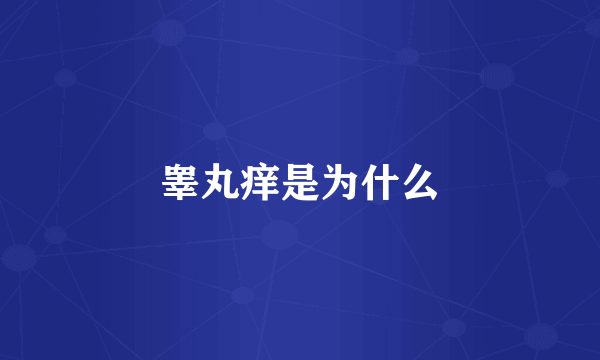 睾丸痒是为什么