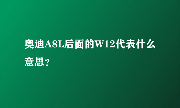 奥迪A8L后面的W12代表什么意思？