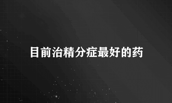 目前治精分症最好的药