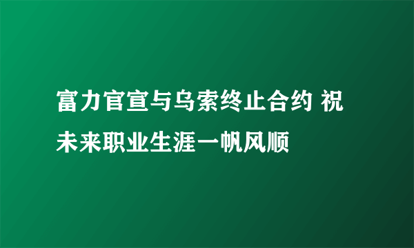 富力官宣与乌索终止合约 祝未来职业生涯一帆风顺