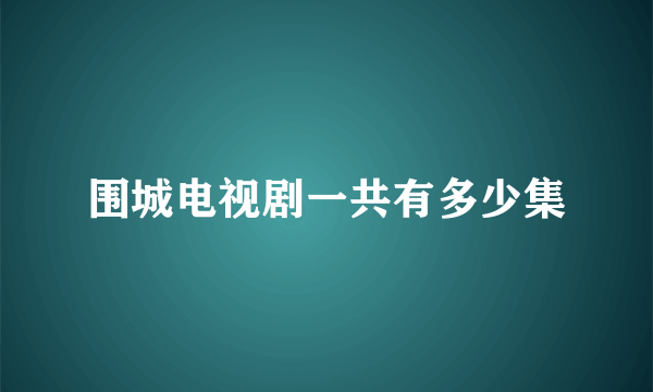 围城电视剧一共有多少集