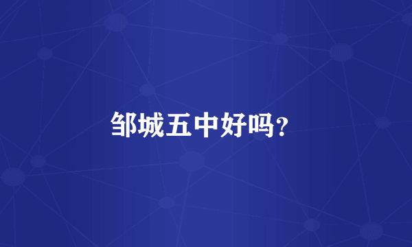 邹城五中好吗？