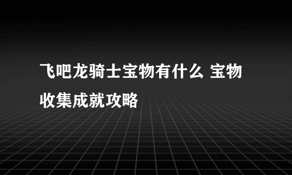 飞吧龙骑士宝物有什么 宝物收集成就攻略