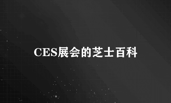 CES展会的芝士百科