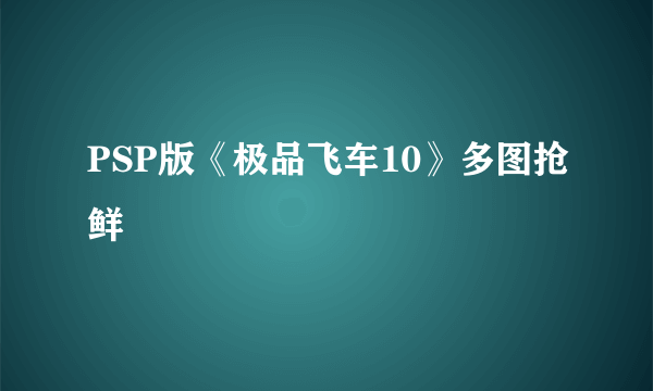 PSP版《极品飞车10》多图抢鲜