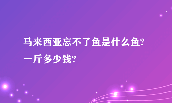 马来西亚忘不了鱼是什么鱼?一斤多少钱?