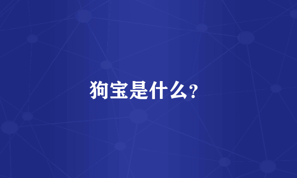 狗宝是什么？