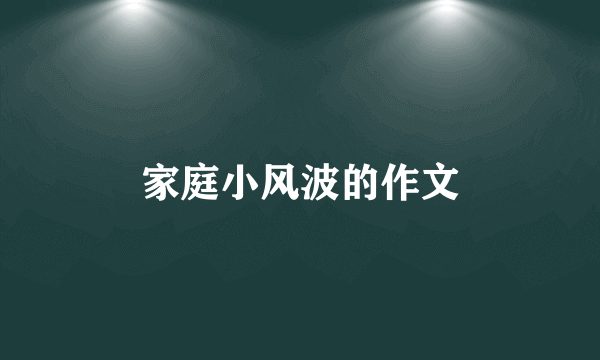 家庭小风波的作文
