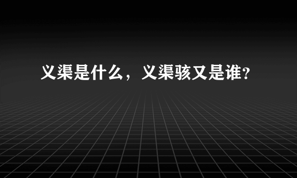 义渠是什么，义渠骇又是谁？