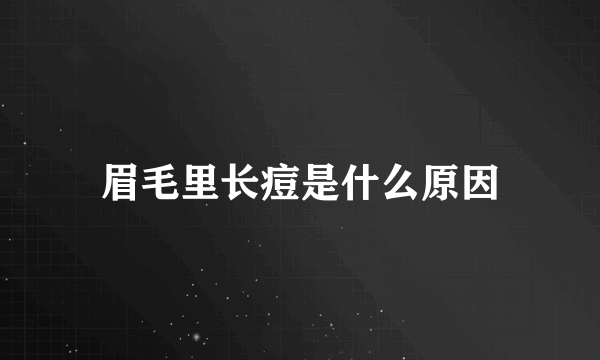 眉毛里长痘是什么原因
