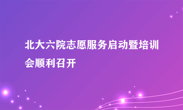 北大六院志愿服务启动暨培训会顺利召开