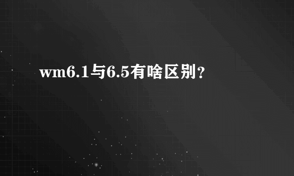 wm6.1与6.5有啥区别？