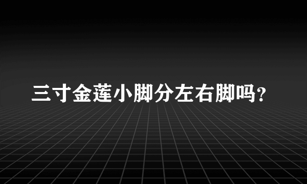 三寸金莲小脚分左右脚吗？