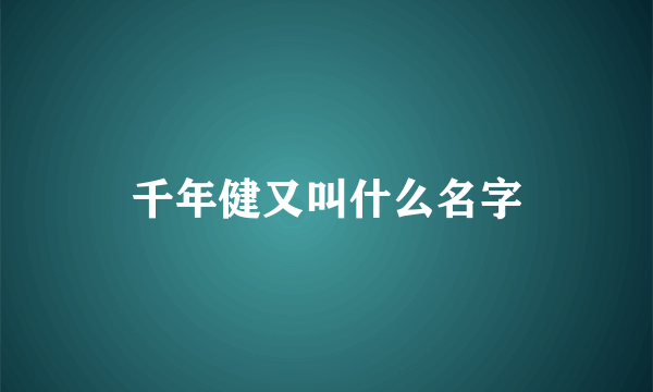 千年健又叫什么名字