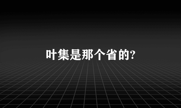叶集是那个省的?
