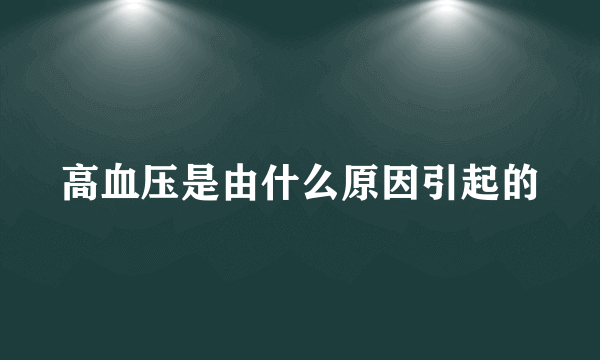 高血压是由什么原因引起的
