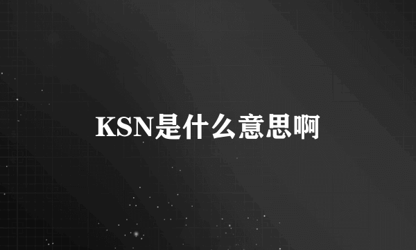 KSN是什么意思啊