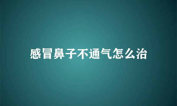 感冒鼻子不通气怎么治