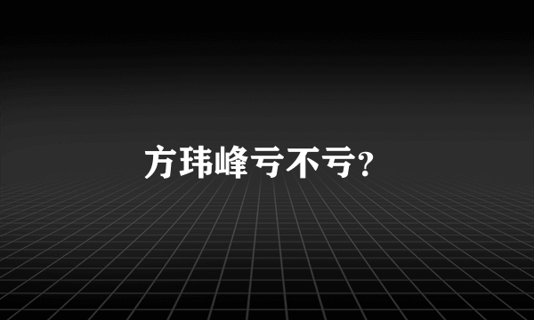 方玮峰亏不亏？