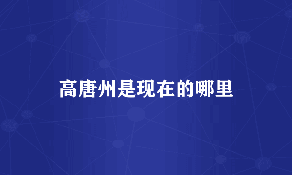 高唐州是现在的哪里