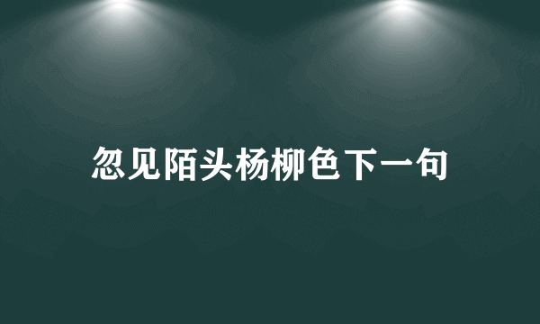 忽见陌头杨柳色下一句