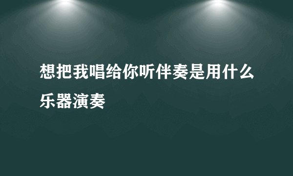 想把我唱给你听伴奏是用什么乐器演奏