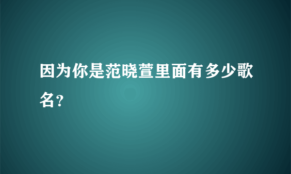 因为你是范晓萱里面有多少歌名？