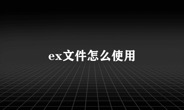 ex文件怎么使用