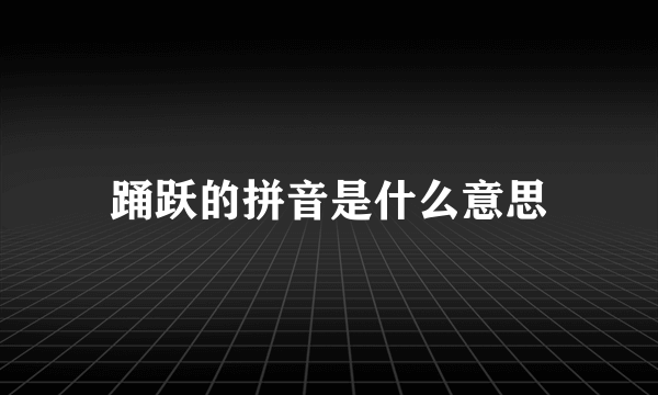踊跃的拼音是什么意思