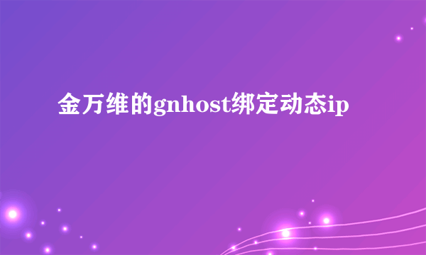 金万维的gnhost绑定动态ip