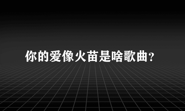 你的爱像火苗是啥歌曲？