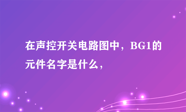 在声控开关电路图中，BG1的元件名字是什么，