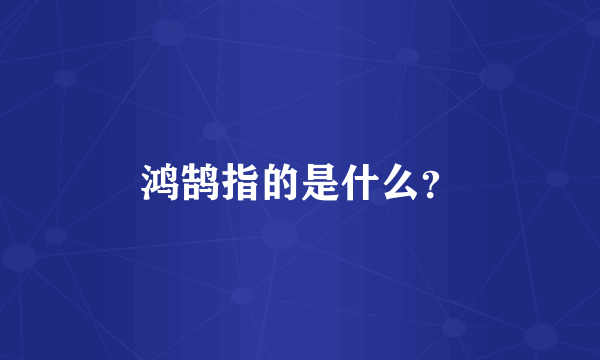 鸿鹄指的是什么？