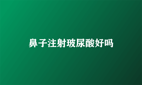 鼻子注射玻尿酸好吗