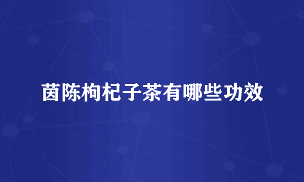 茵陈枸杞子茶有哪些功效
