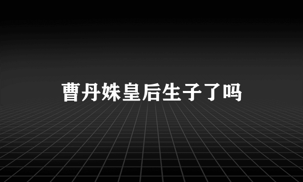 曹丹姝皇后生子了吗