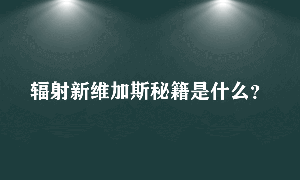 辐射新维加斯秘籍是什么？