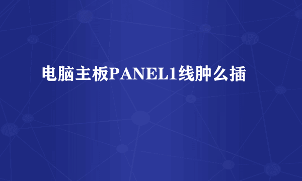 电脑主板PANEL1线肿么插